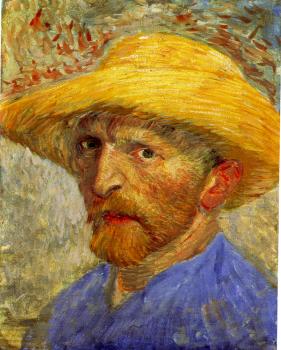 Vincent Van Gogh : Self-portrait with straw hat III
